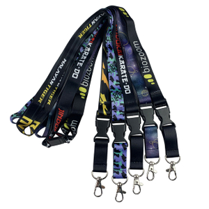 Lanyard Kualiti Fabrik Poliester Hitam