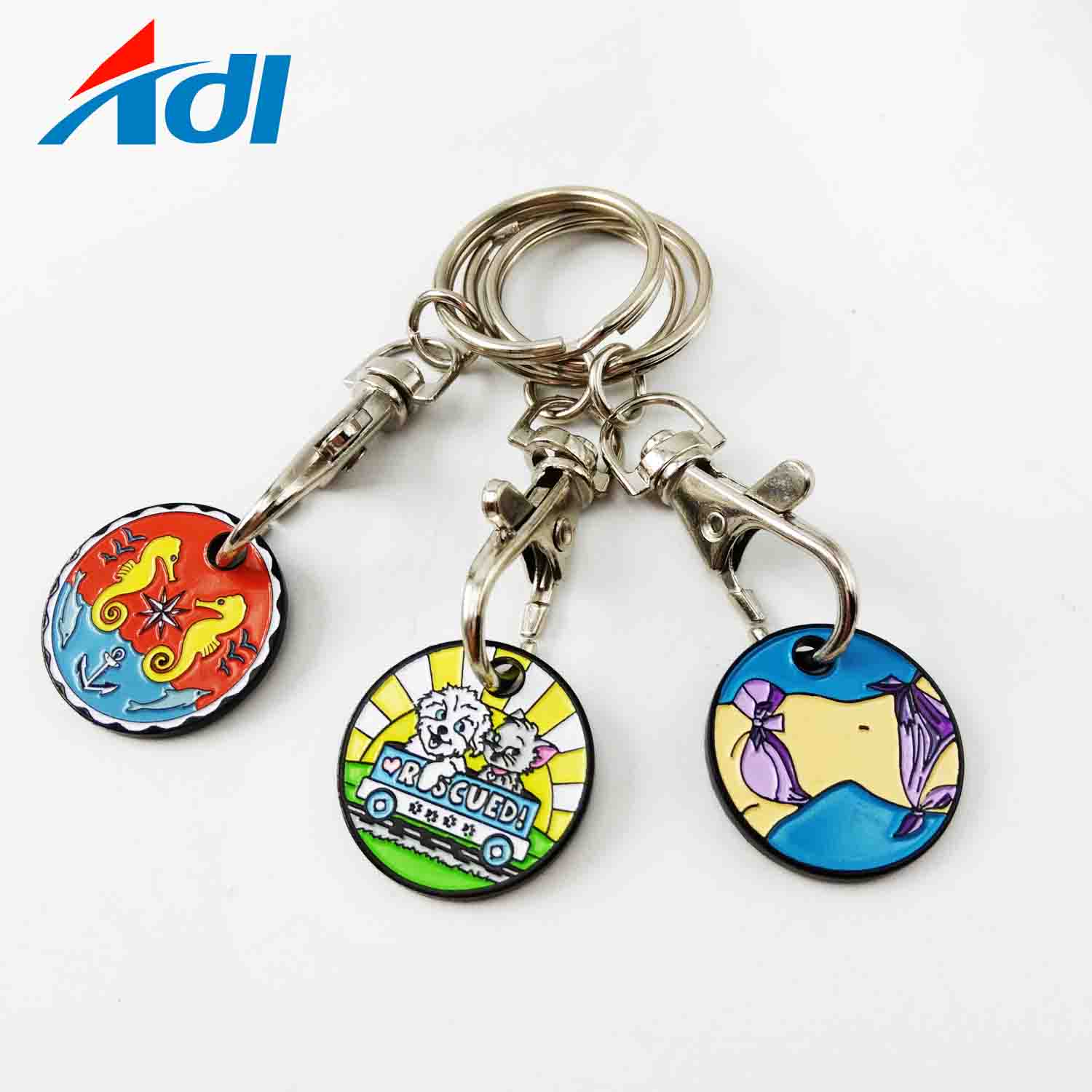 Syiling Troli Borong China Token Keyring Metal Keychain Troli Beli Belah Syiling