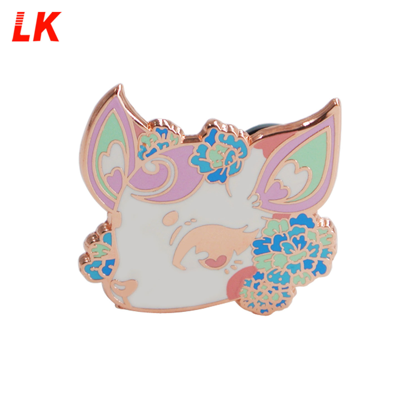 mengeluarkan tersuai logam 3d berputar kartun comel kucing pin lencana bersinar dalam gelap label keras lembut lut enamel pin lapel